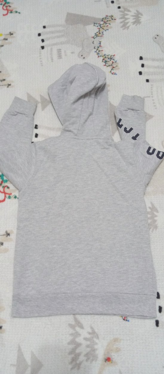 Gri Kapüşonlu Erkek Çocuk Sweatshirt - Görsel 4