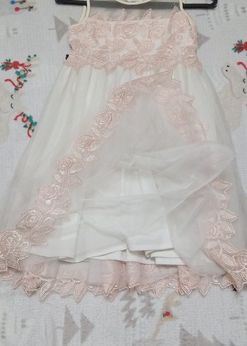 Kız Çocuk Beyaz Dantel Detaylı Elbise - Görsel 2