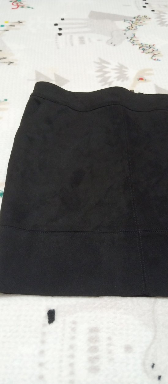 Siyah Süet Mini Etek - Görsel 2