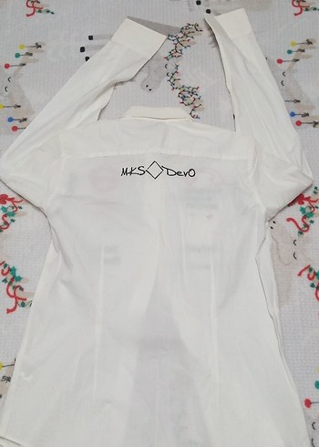 Beyaz Baskılı Kadın Gömlek - Görsel 4