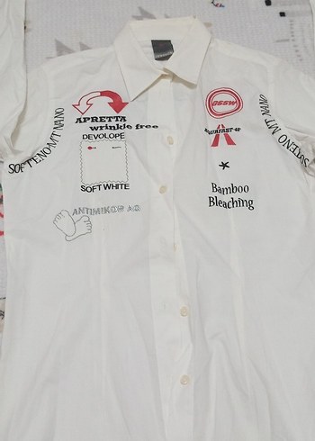 Beyaz Baskılı Kadın Gömlek - Görsel 2
