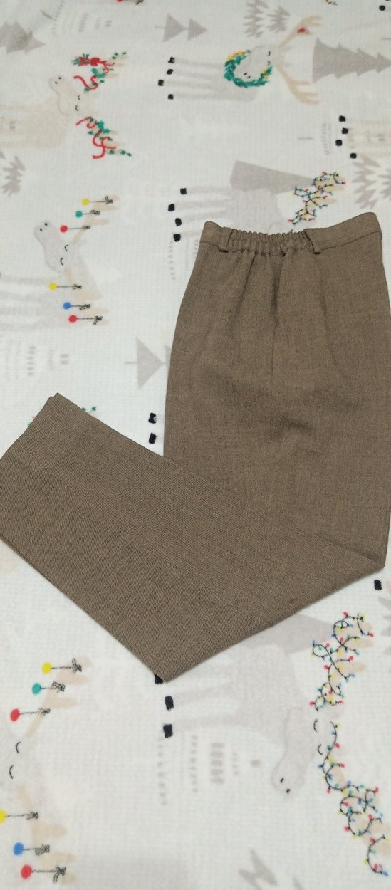 Bej Regular Fit Keten Kumaş Kadın Pantolon - Görsel 4