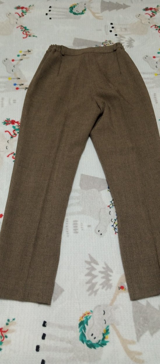 Bej Regular Fit Keten Kumaş Kadın Pantolon - Görsel 3