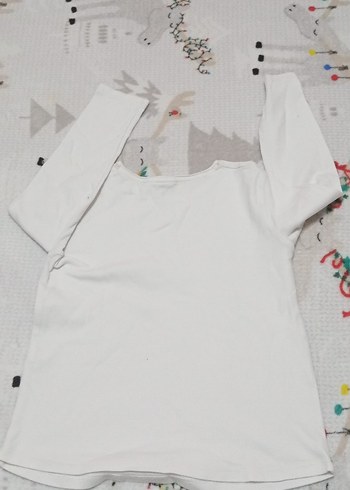 Kız Çocuk Beyaz Uzun Kollu Baskılı Tişört - Görsel 4