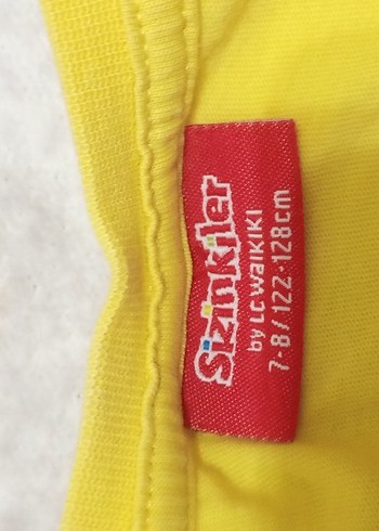 Sarı Kabartmalı Baskılı Kolsuz Kız Tişörtü - Görsel 4