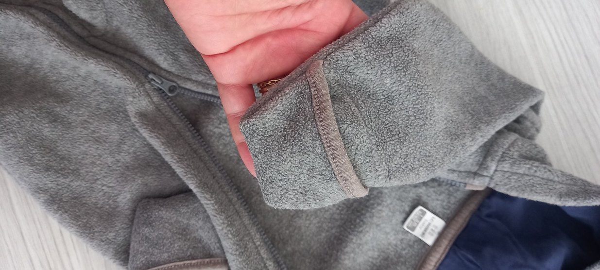 Gri unisex  bebek Fermuarlı Tulumu - Görsel 3