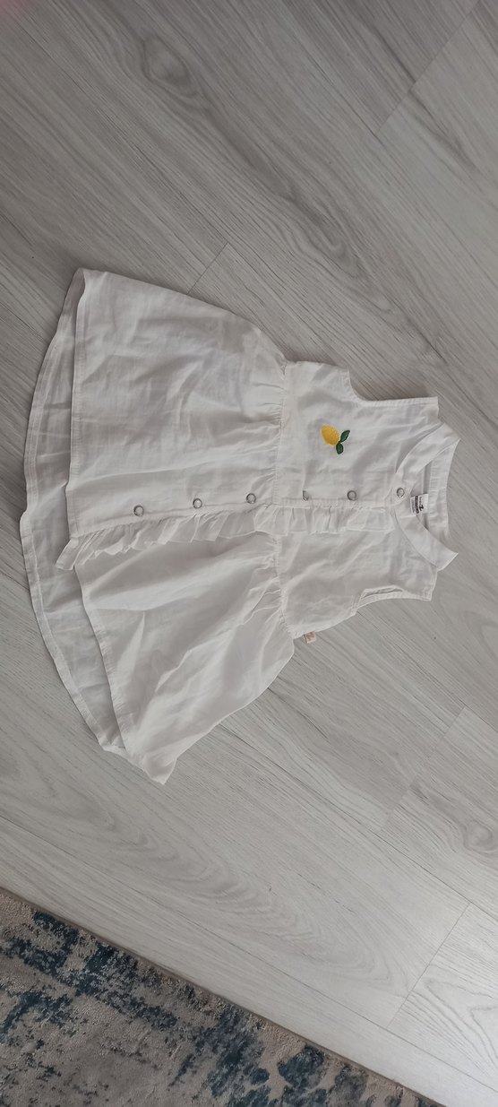 Kız Çocuk Beyaz Nakışlı Kısa Kollu Gömlek - Görsel 2