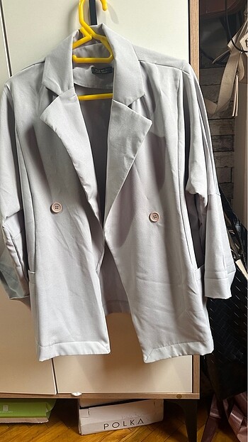 Gri blazer ceket - Görsel 2