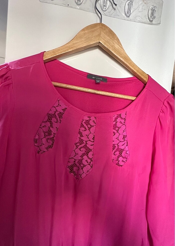 Pembe şifon elbise - Görsel 2