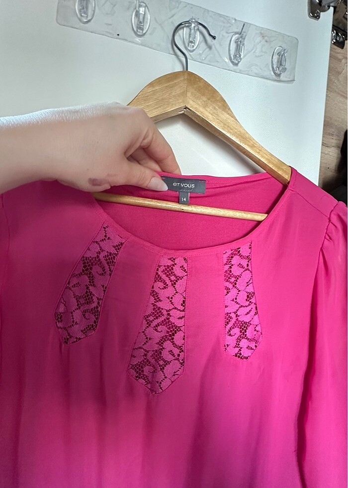 Pembe şifon elbise - Görsel 3