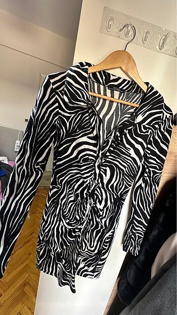 Zebra desenli elbise - Görsel 6