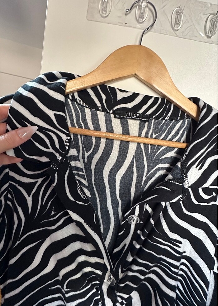 Zebra desenli elbise - Görsel 5