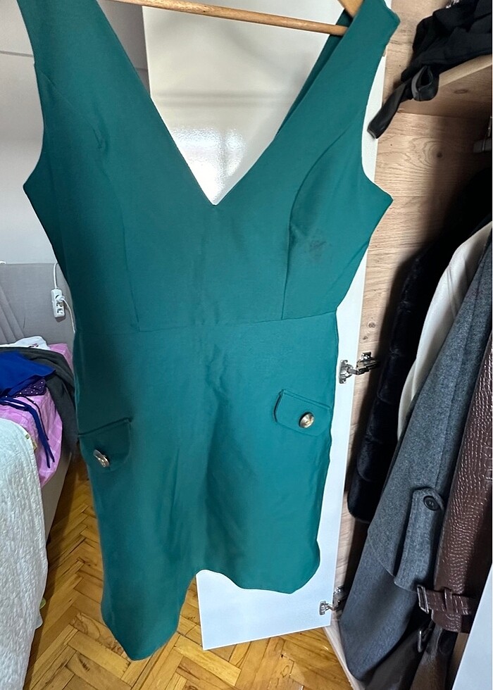 Yeşil jile elbise - Görsel 2