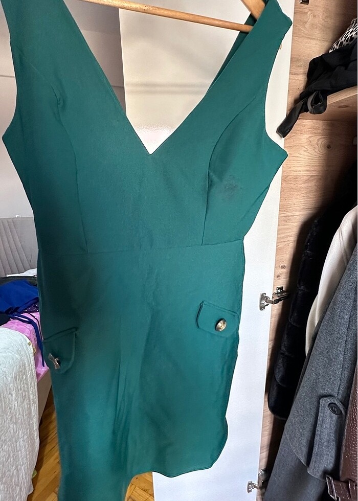 Yeşil jile elbise - Görsel 4