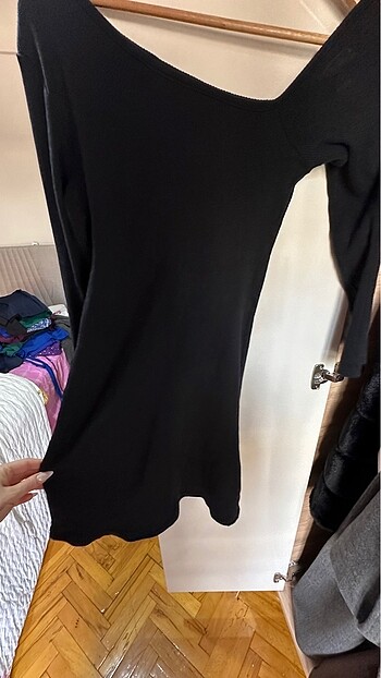 Siyah kaşkorse elbise - Görsel 5