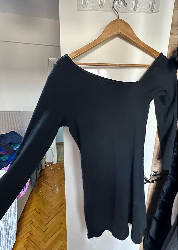 Siyah kaşkorse elbise - Görsel 2