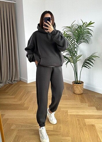 Nike Koyu Gri- füme 4 İPLİK şardonlu premium kaliteli Alt Üst Takım