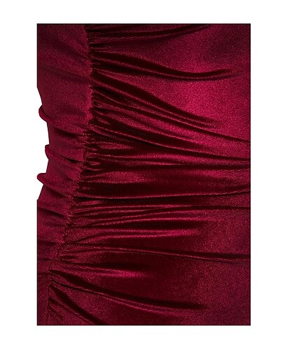 Trendyol & Milla Kadife bordo elbise