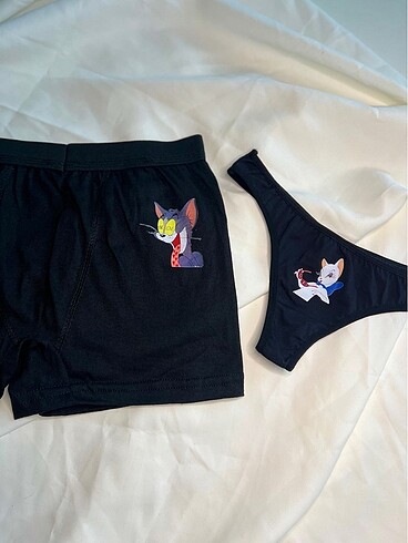Victoria s Secret Tom ve Jerry Boxer Tanga Külot Set