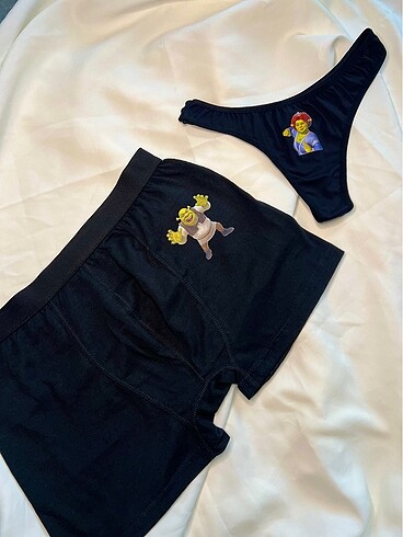 Victoria s Secret Shrek Fiona Boxer Tanga Külot Set