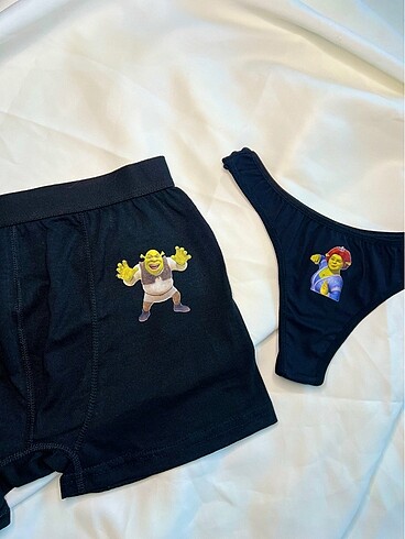 s Beden Shrek Fiona Boxer Tanga Külot Set