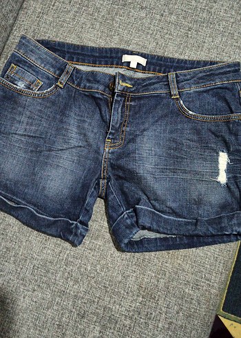 Kadın Mavi Mini Kot Şort - Görsel 2