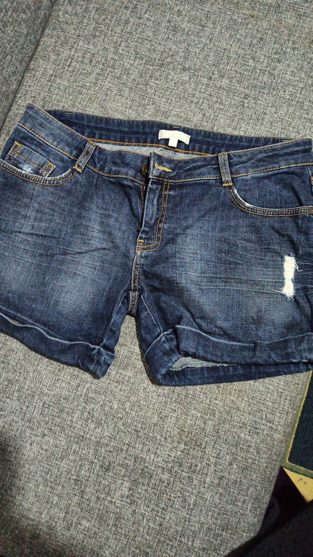 Kadın Mavi Mini Kot Şort - Görsel 2