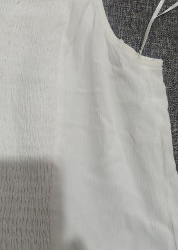 Kız Çocuk Beyaz Keten Düğmeli Bluz - Görsel 8