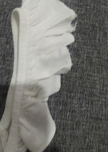 Kız Çocuk Beyaz Keten Düğmeli Bluz - Görsel 4