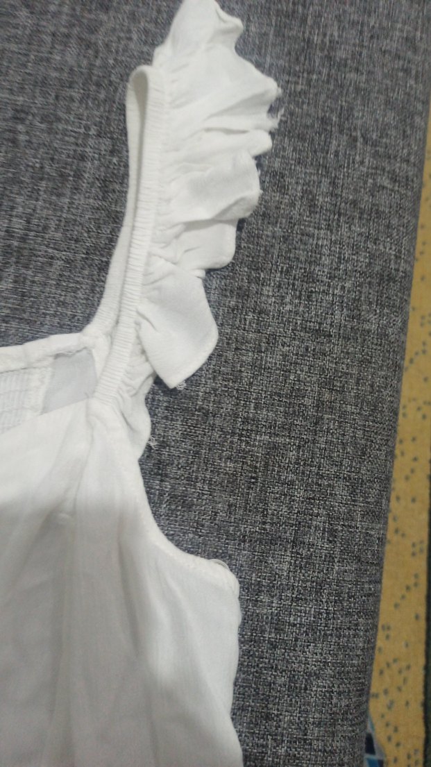 Kız Çocuk Beyaz Keten Düğmeli Bluz - Görsel 5