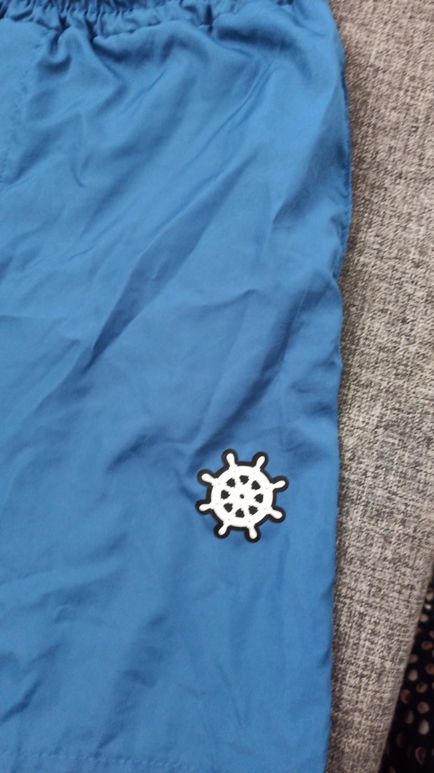 Erkek Mavi Mini Rahat Yüzme Şortu ,14 yaş - Görsel 3