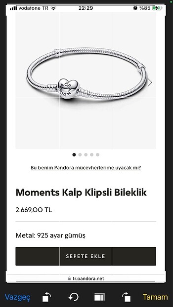 Pandora Moments Bileklik Orijinal Sıfır