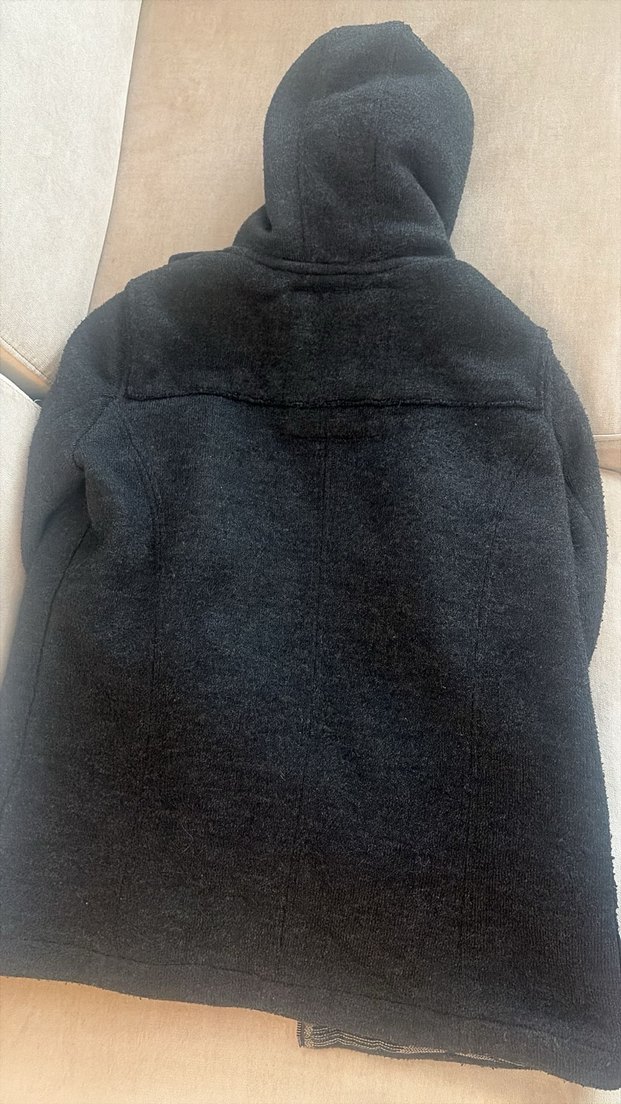 Düğmeli Gri Erkek Kısa Palto - Görsel 4