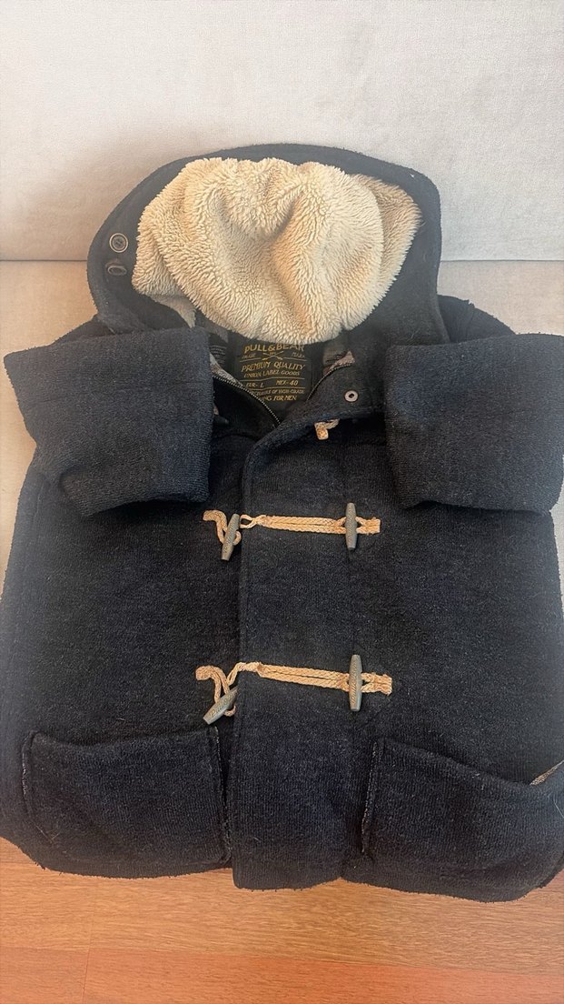 Düğmeli Gri Erkek Kısa Palto - Görsel 2