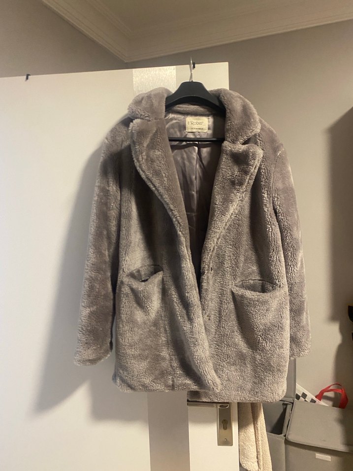 Gri Midi Kadın Kaban - Görsel 2