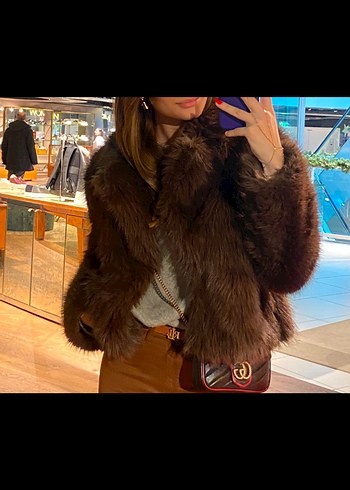 s Beden Bershka Kahverengi Suni Kürk Ceket