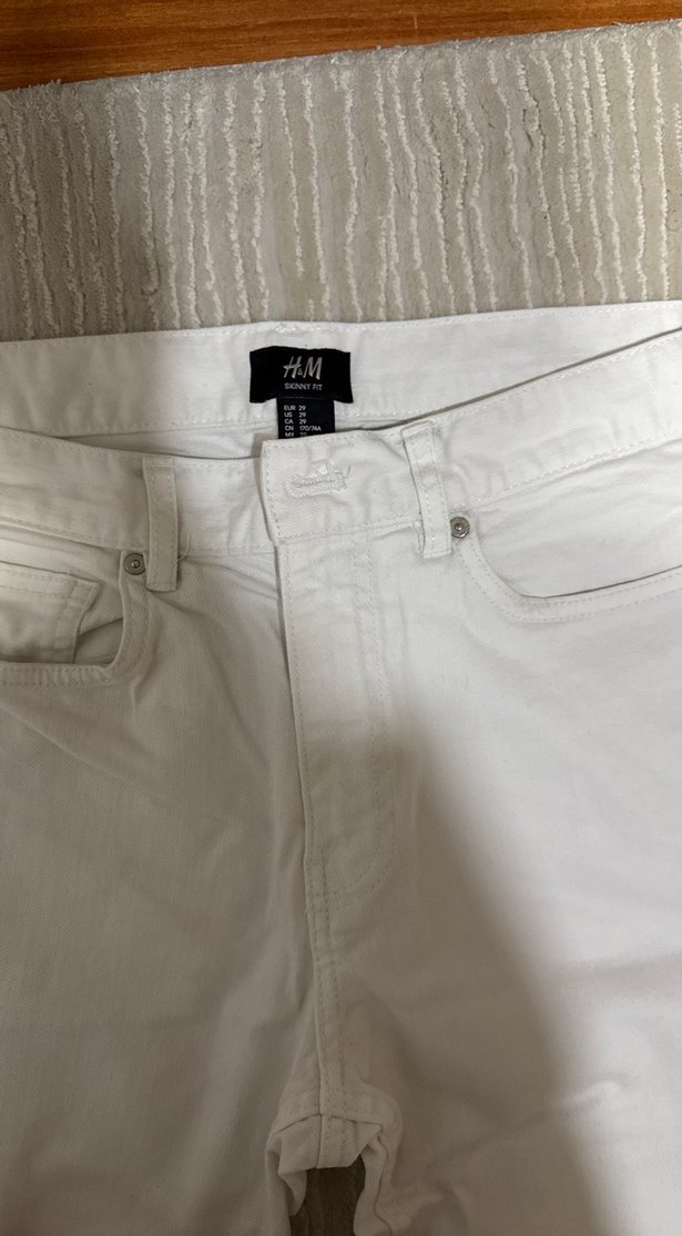 Beyaz Regular Fit Denim Erkek Pantolon - Görsel 2