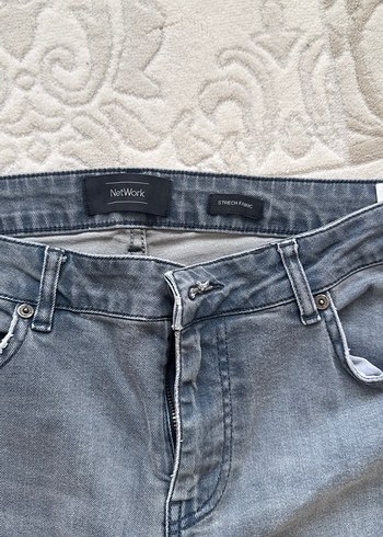 Gri Erkek Denim Pantolon, Düzenli Kesim - Görsel 2