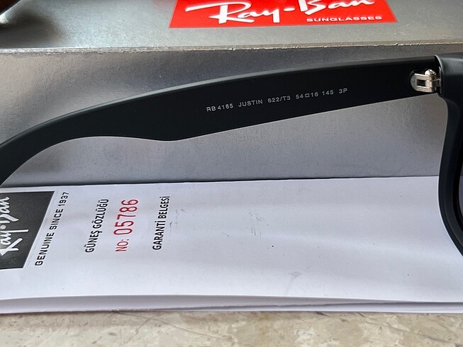 Beden siyah Renk Unisex Rayban 4165 Justin polarize