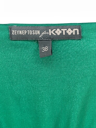 38 Beden yeşil Renk Koton Kısa Elbise %70 İndirimli.