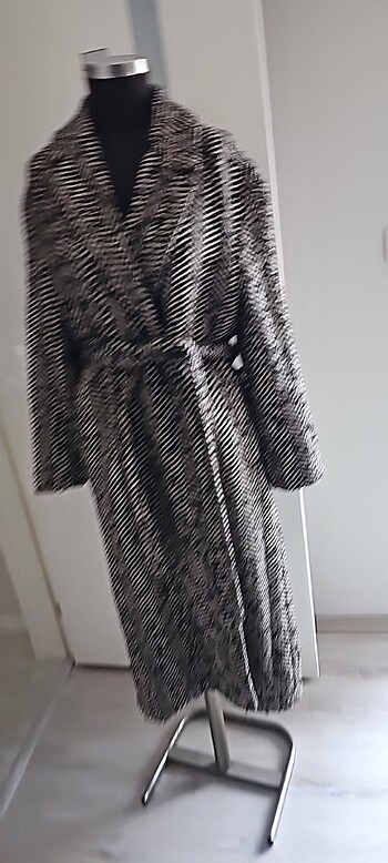 Kaşe uzun ceket  - Görsel 4