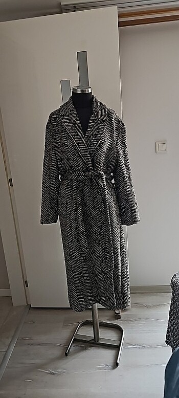 Kaşe uzun ceket  - Görsel 5