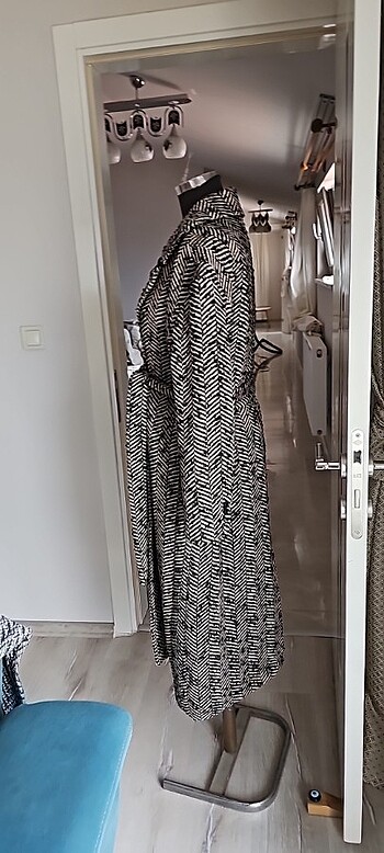 Kaşe uzun ceket  - Görsel 6