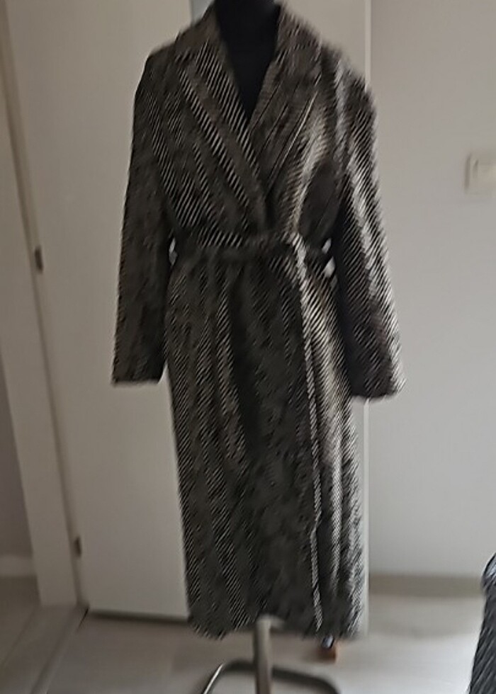 Kaşe uzun ceket  - Görsel 2