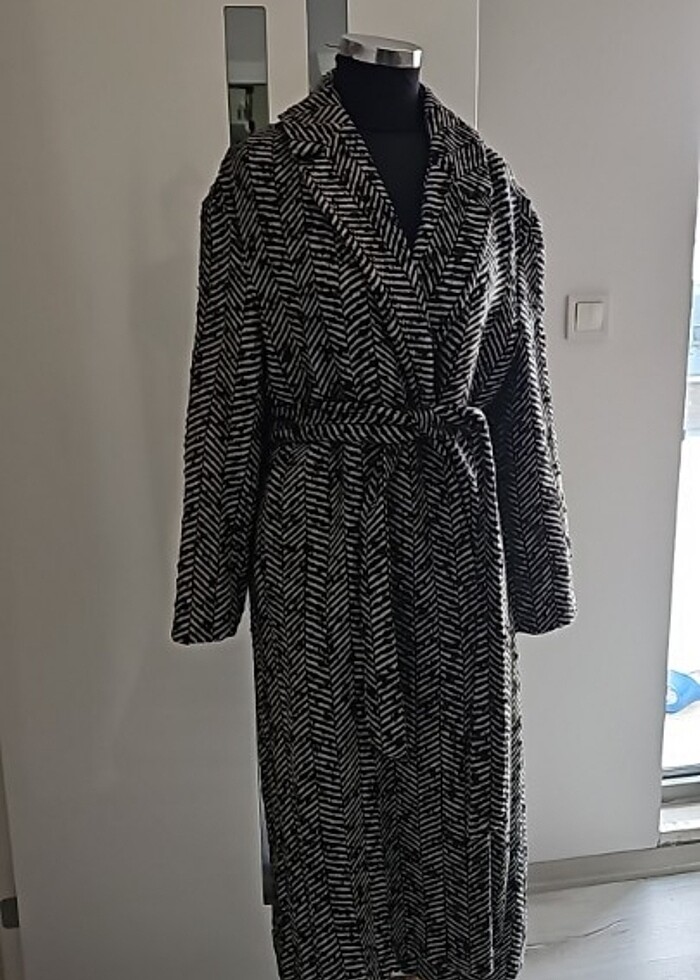 Kaşe uzun ceket  - Görsel 3