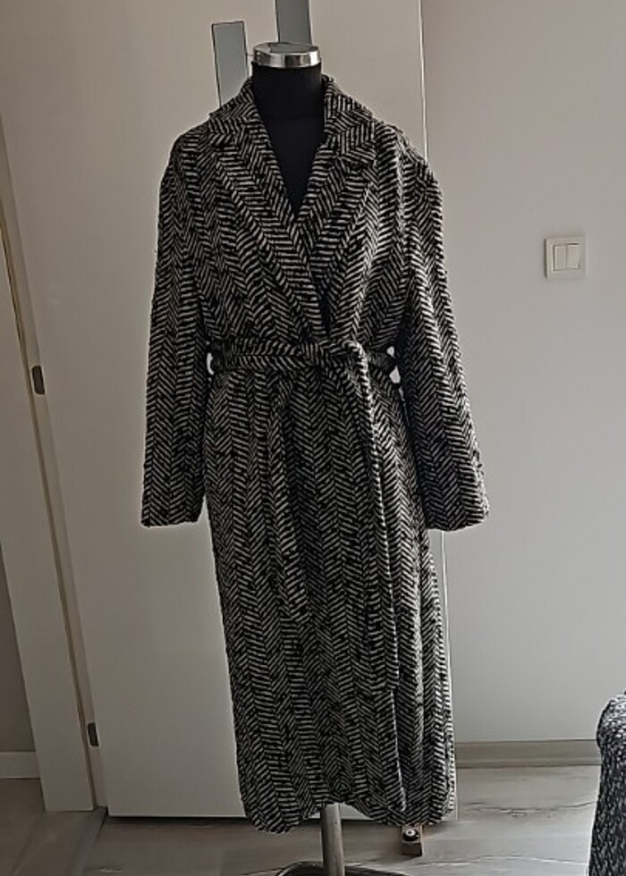 Kaşe uzun ceket  - Görsel 5