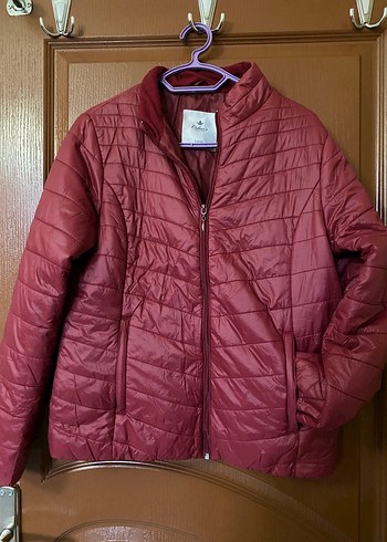 l Beden bordo Renk Bordo Fermuarlı Kadın Mont