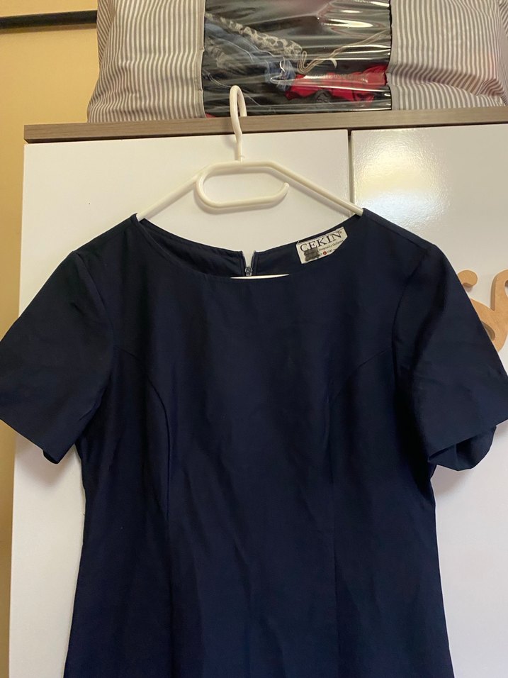 Lacivert Midi Elbise - Görsel 3