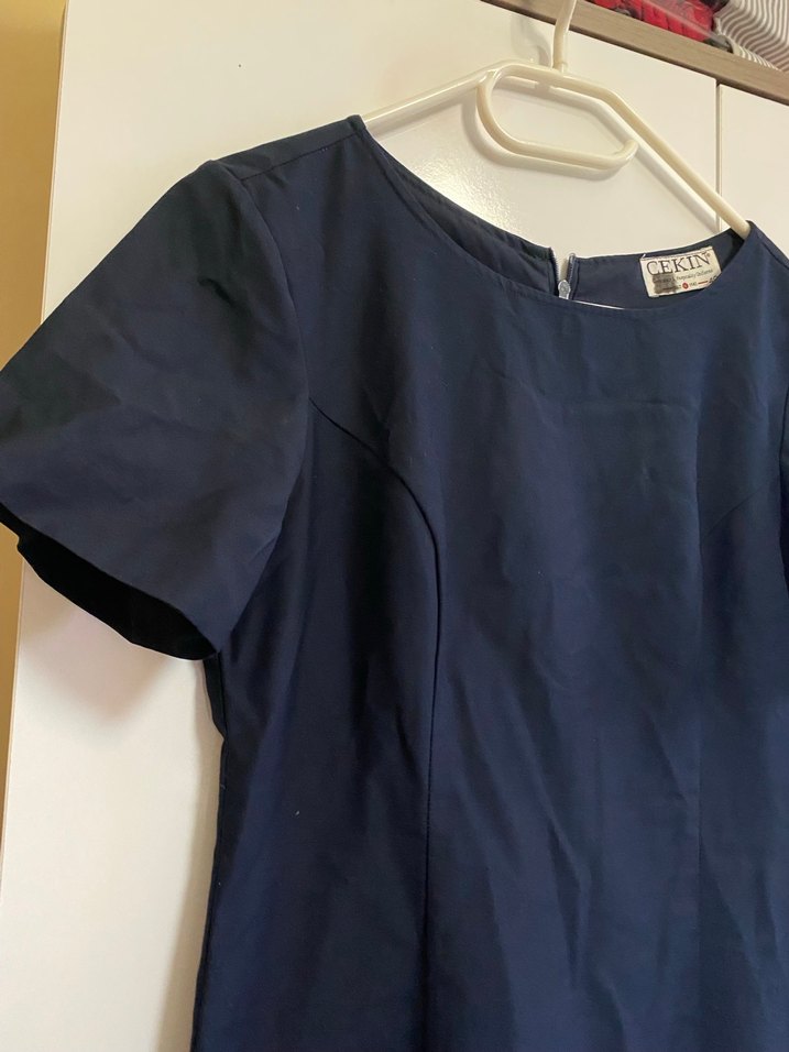 Lacivert Midi Elbise - Görsel 5