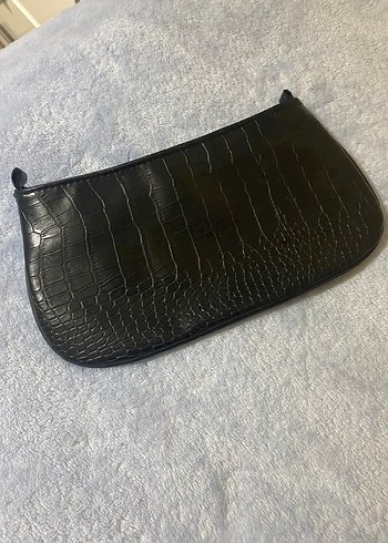 Siyah Yılan Derisi Desenli Deri Kadın Çanta - Görsel 6